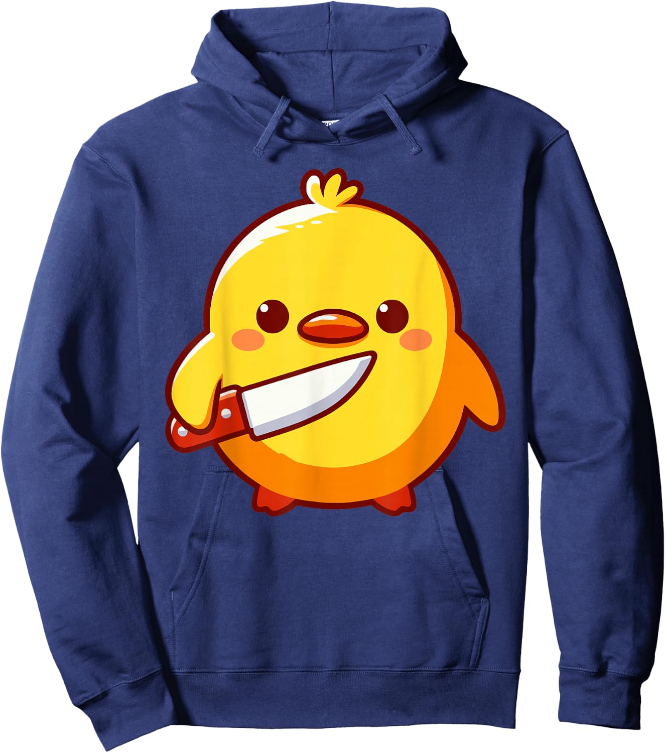 Duck with Knife Meme Chick with Knife Hoodie - Hoodie | Navy