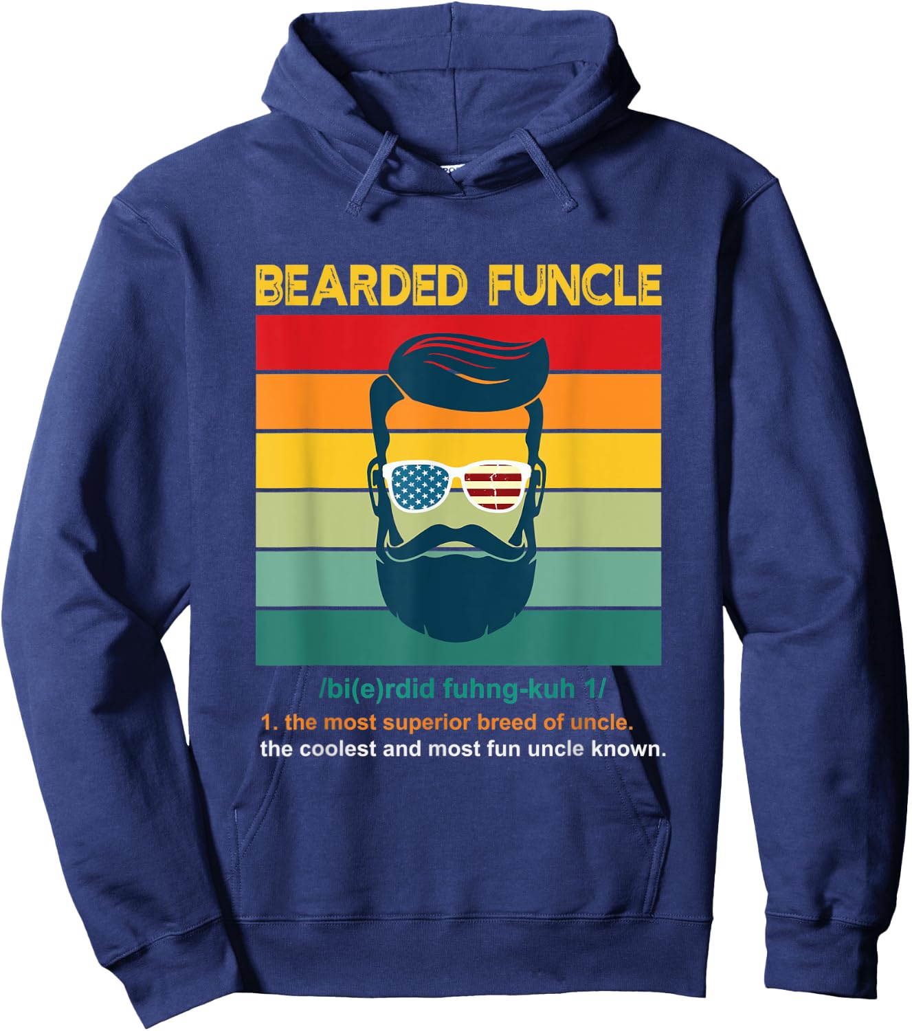 Bearded Funcle, uncle gift Hoodie - Hoodie | Navy