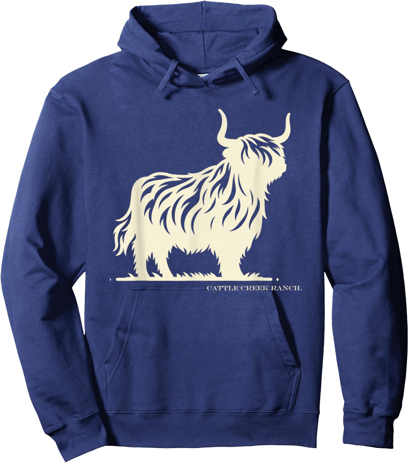 Cattle Creek Highland Cow Hoodie - Hoodie | Navy