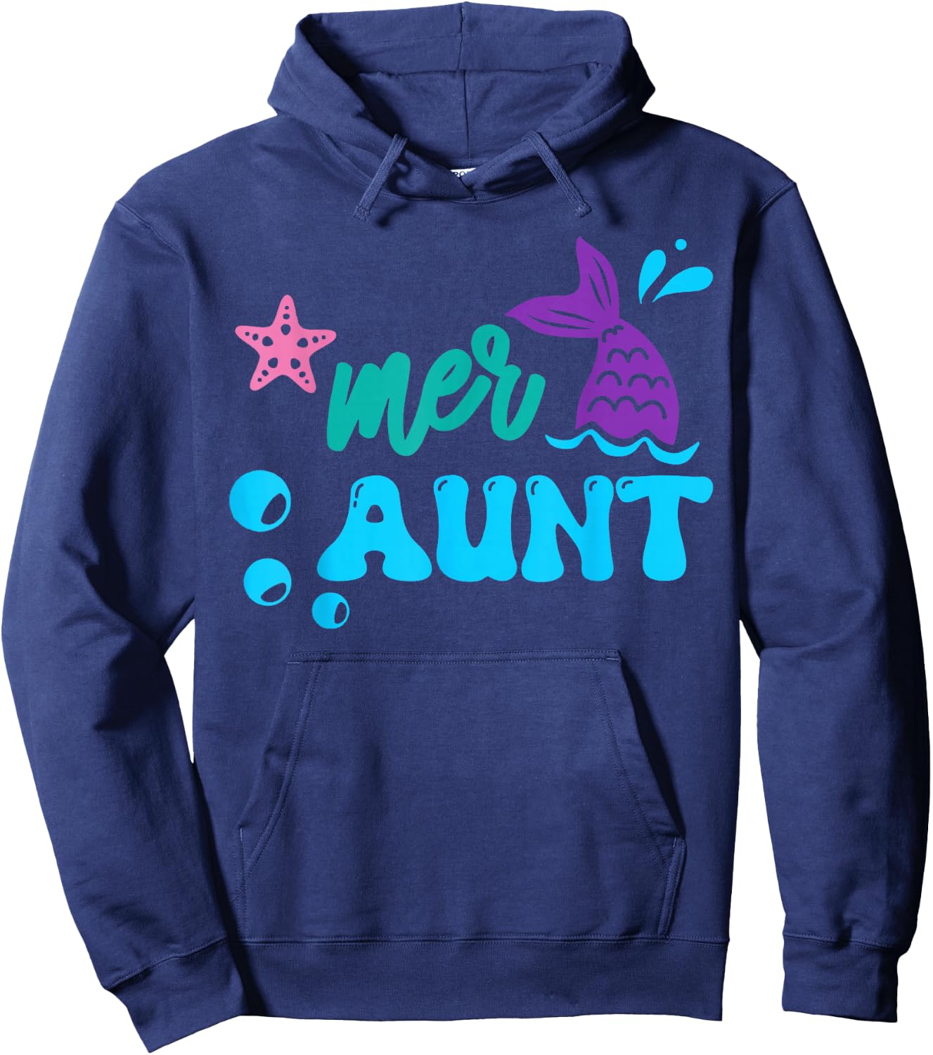 Mer Aunt Mermaid Shirt Matching Family Gifts Hoodie - Hoodie | Navy