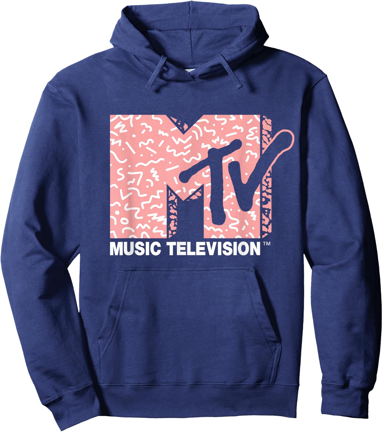 MTV - Memphis Style Pattern Fill Hoodie - Hoodie | Navy