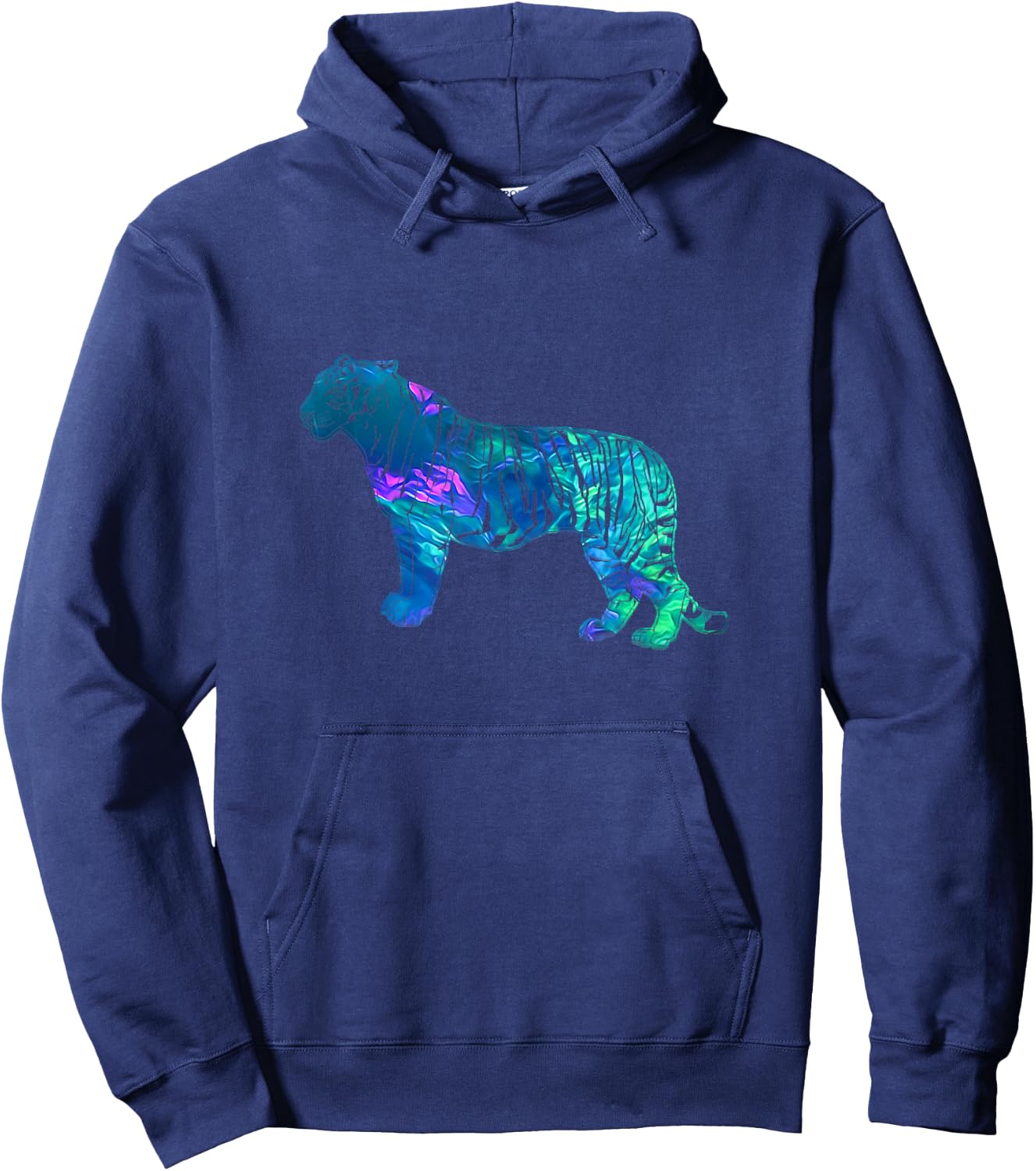 Cyan Blue Violet teal Tiger For Animals Lover Hoodie - Hoodie | Navy