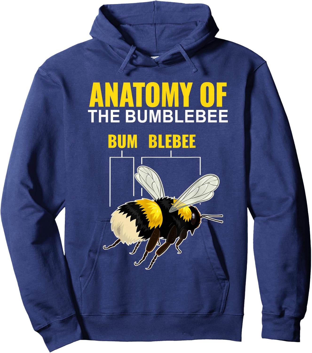 Anatomy Of The Bumblebee Funny Cute Bee Lovers Hoodie - Hoodie | Navy