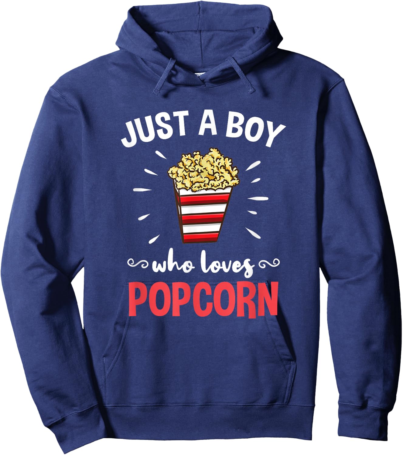 Just A Boy Who Loves Popcorn Hoodie - Hoodie | Navy