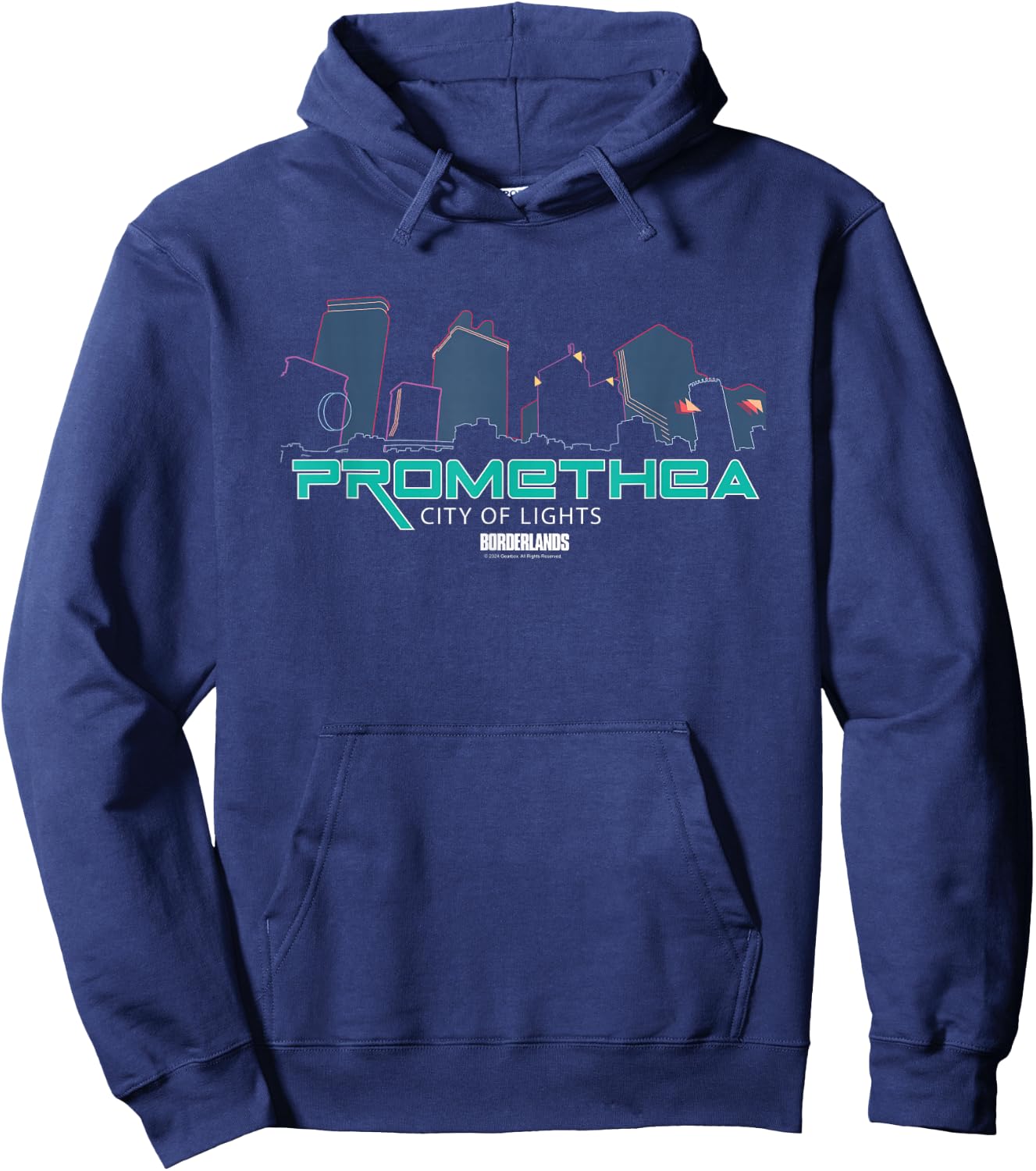 Borderlands Promethea City Lights Gaming Hoodie - Hoodie | Navy