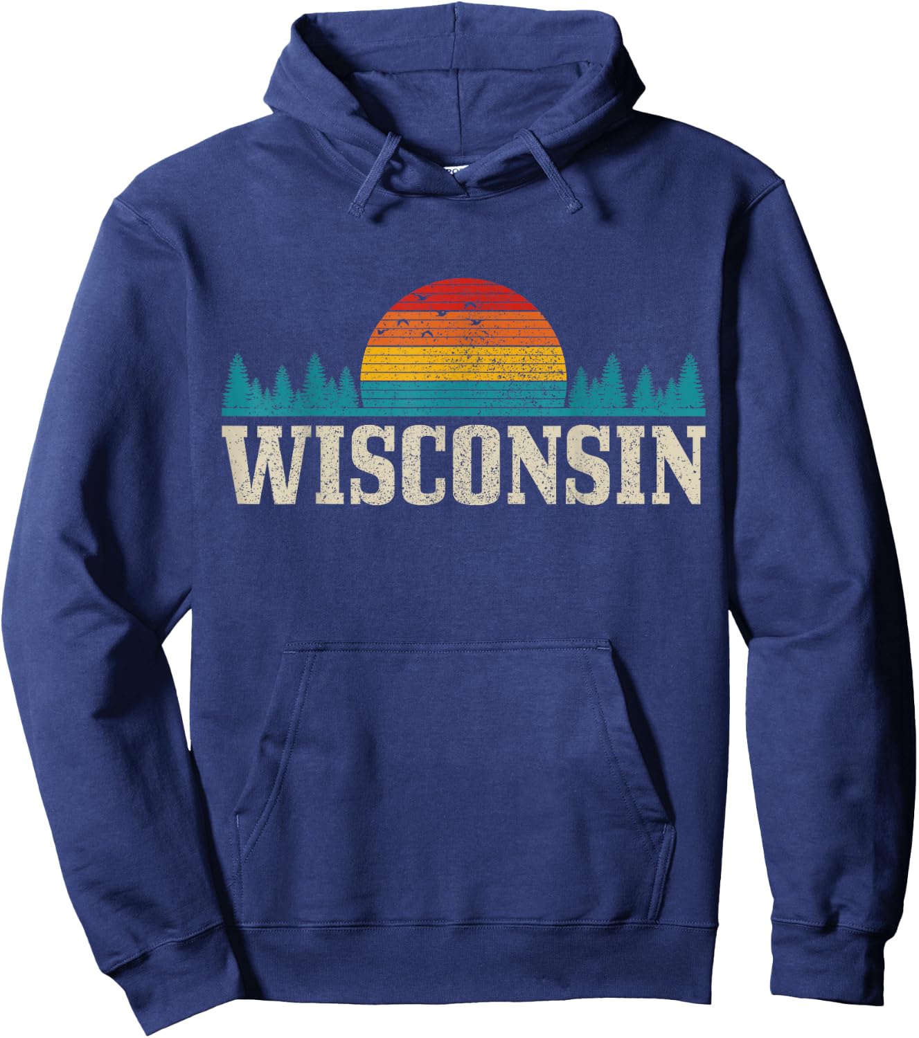 Wisconsin Vintage USA America Souvenir Hoodie - Hoodie | Navy