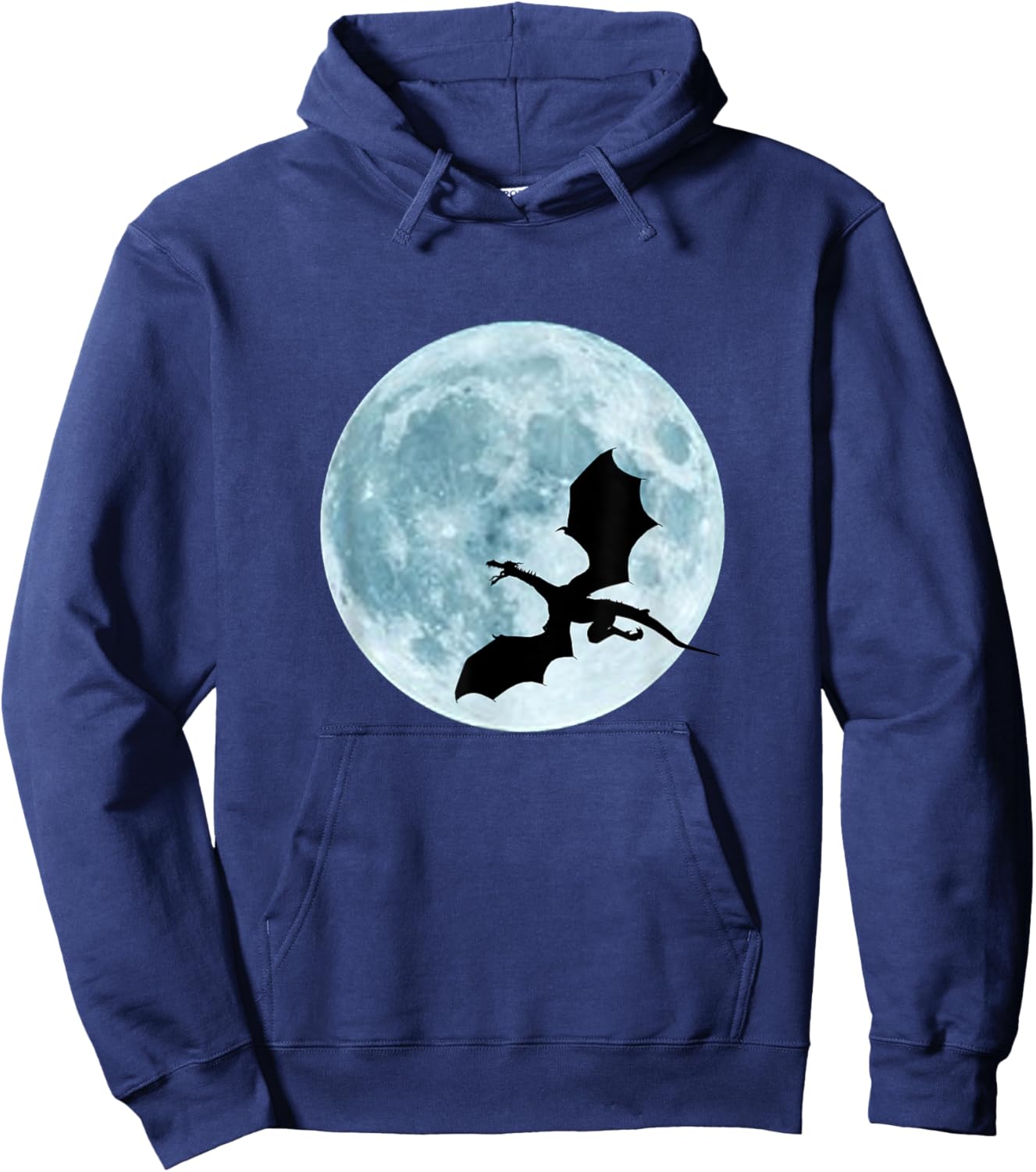 Flying Dragon by the Moon T Shirt Hoodie - Hoodie | Navy