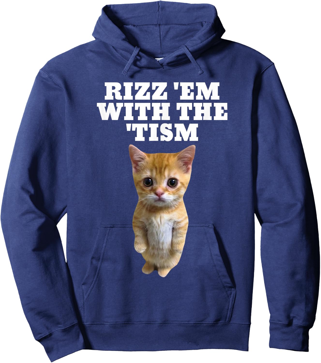 Rizz Em With The Tism Autistic Cat Rizz Hoodie - Hoodie | Navy