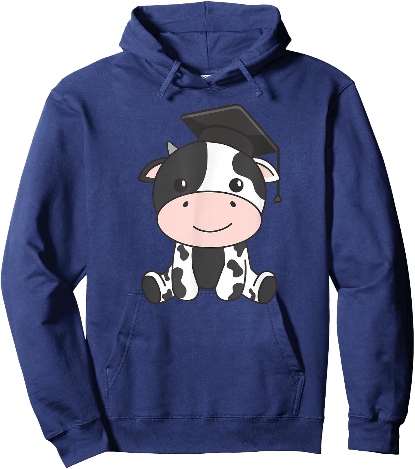 Kids School Nursery Cow Graduation Hoodie - Hoodie | Navy