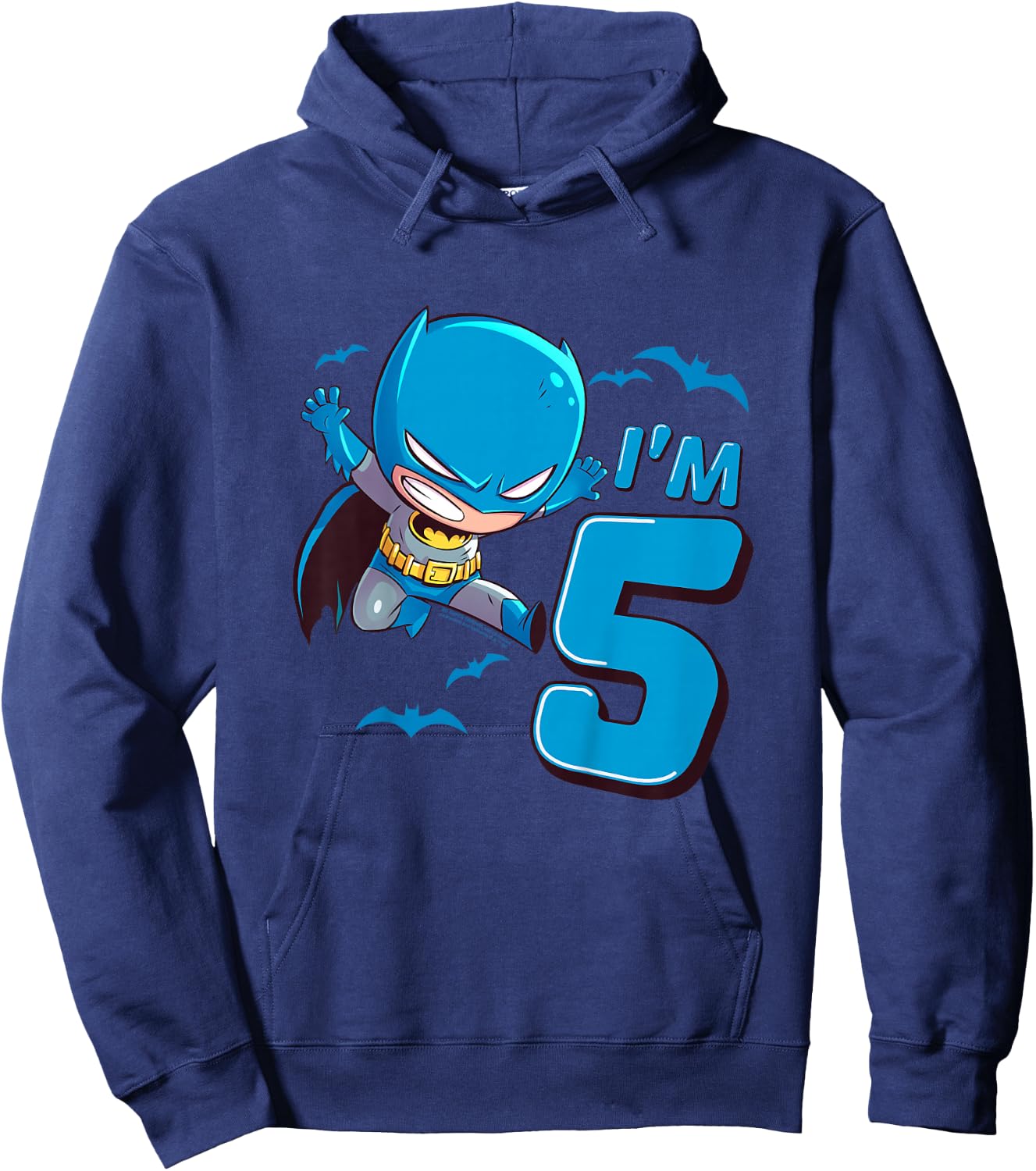 Kids Batman 5th Birthday Cute I'm 5 Hoodie - Hoodie | Navy