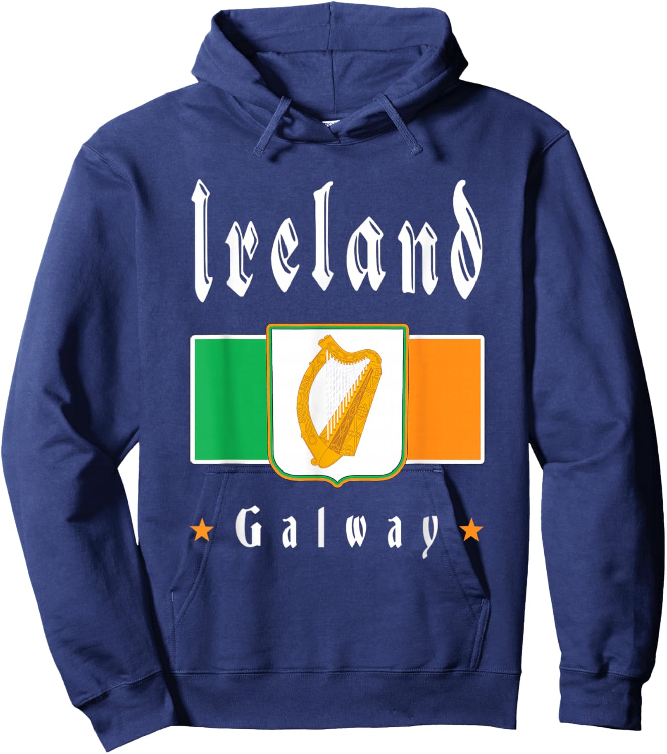 Galway Ireland Irish Flag Souvenir Hoodie - Hoodie | Navy