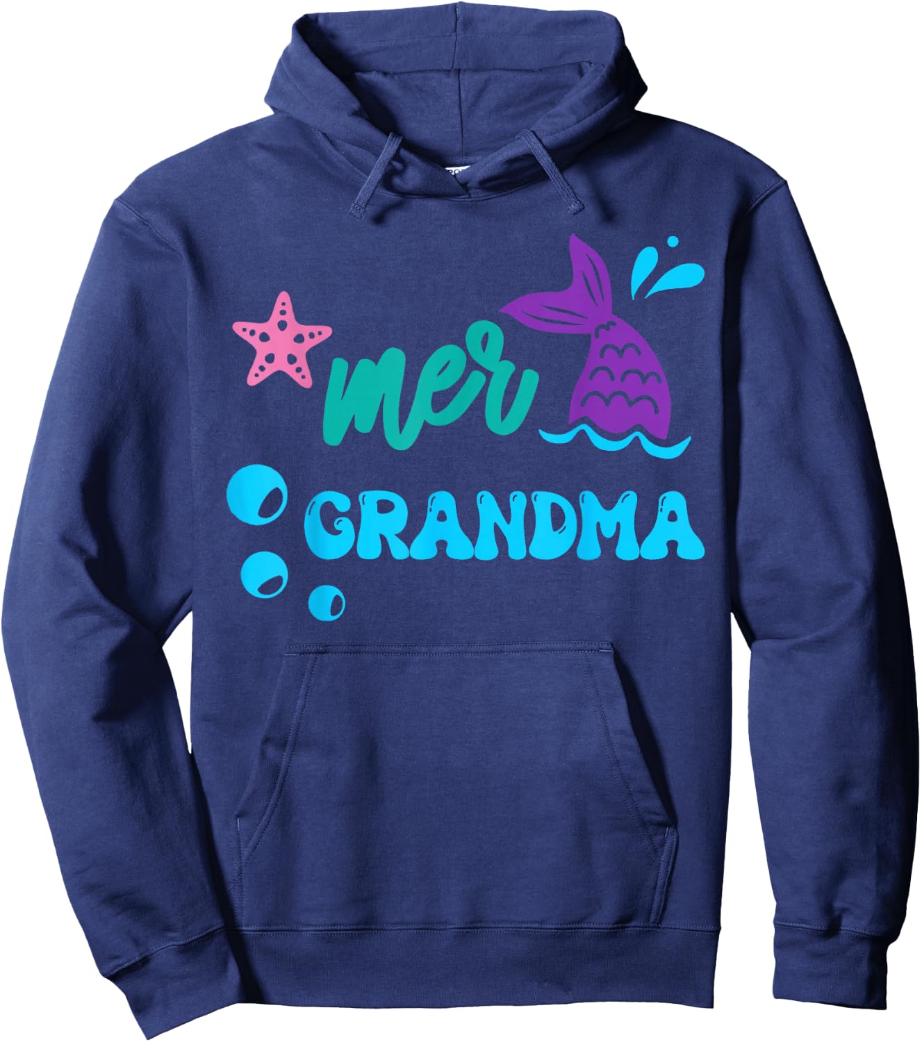 Mer Grandma Mermaid Shirt Matching Family Gifts Hoodie - Hoodie | Navy