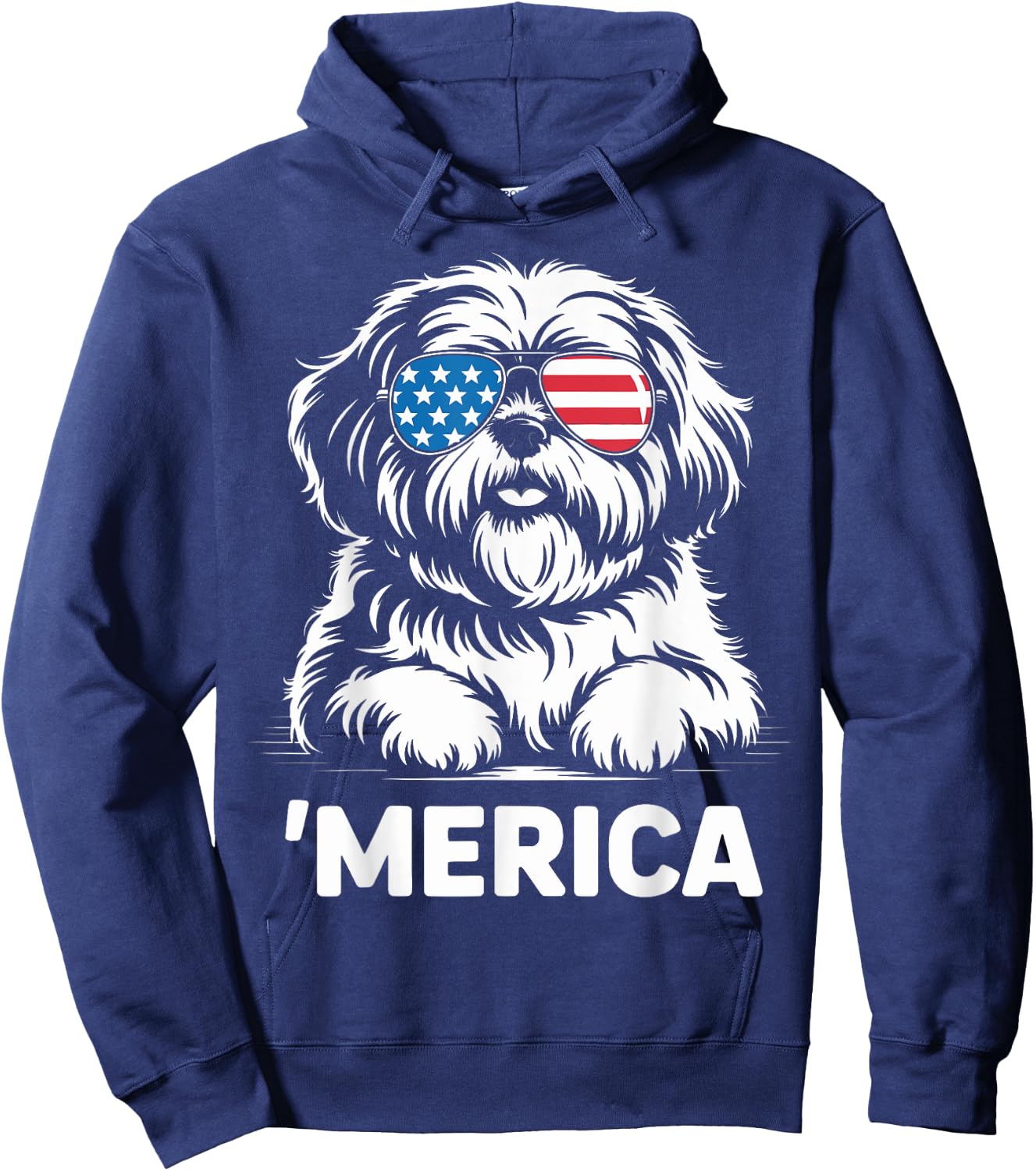 Shih Tzu 4th of July ‘Merica Patriotic Hoodie - Hoodie | Navy