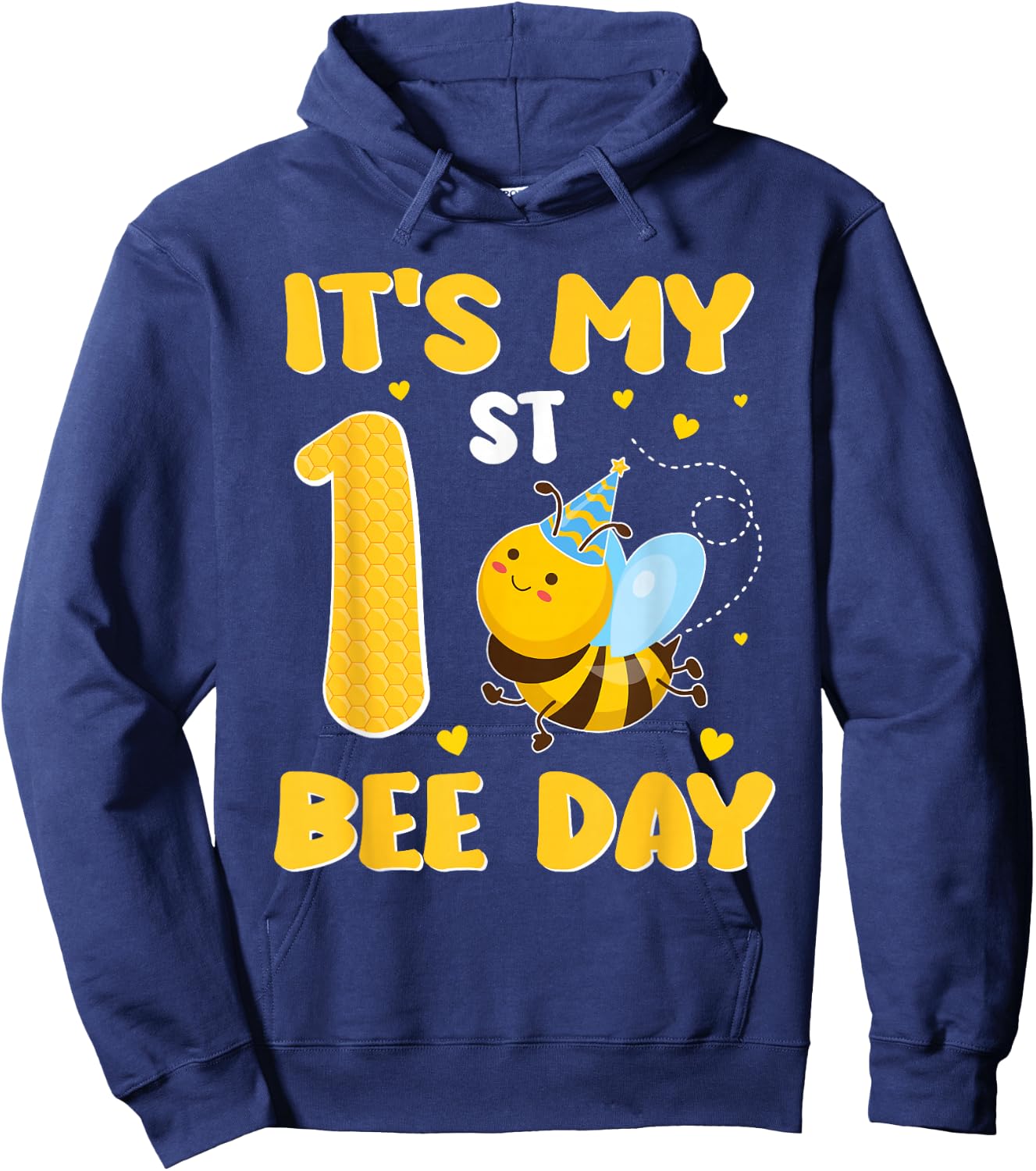 It's My 1 Year Old Birthday Bee Day 1st Party Hoodie - Hoodie | Navy