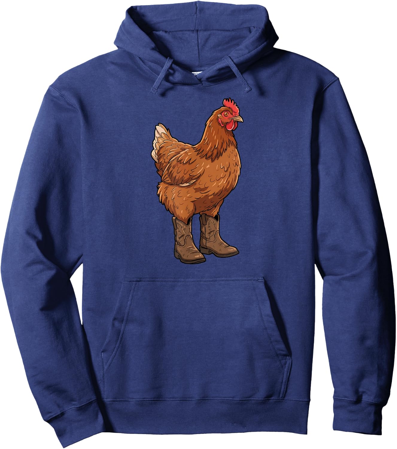 Chicken in Cowboy Boots, Funny Hoodie - Hoodie | Navy