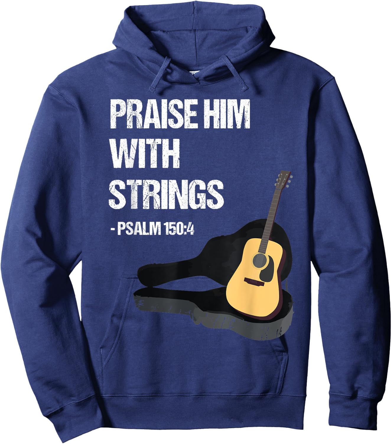 Christian Guitar Player Music Gift - Praise Him Hoodie - Hoodie | Navy