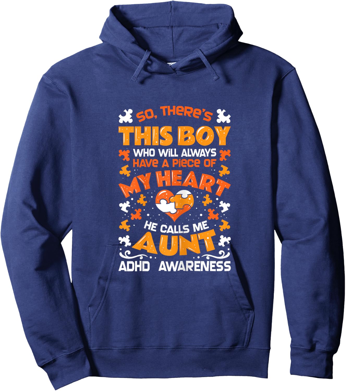 ADHD Awareness - Neurodiversity ADHD Aunt Hoodie - Hoodie | Navy