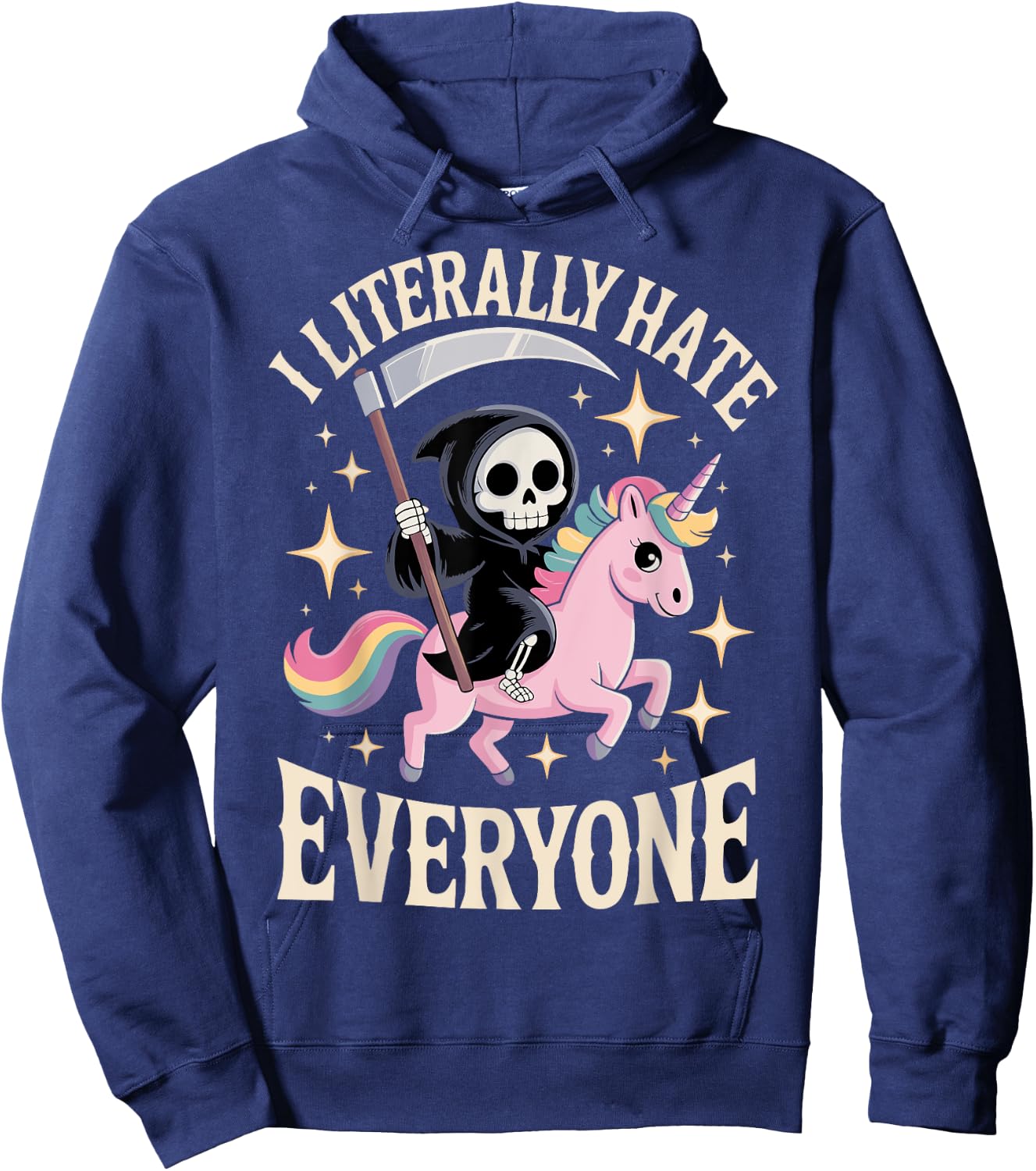 I Literally Hate Everyone Hoodie - Hoodie | Navy