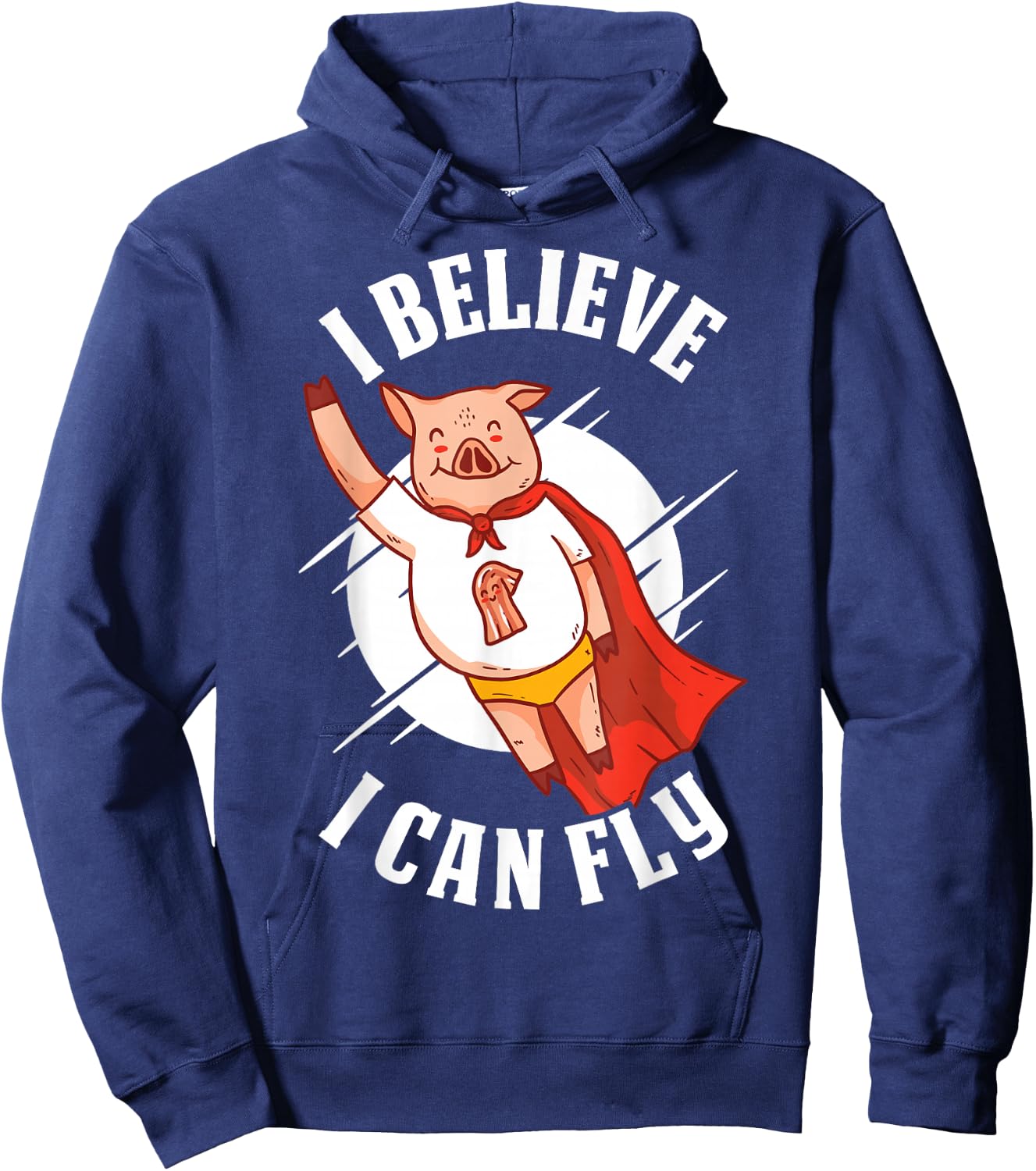 I Believe I Can Fly Pig Hoodie - Hoodie | Navy