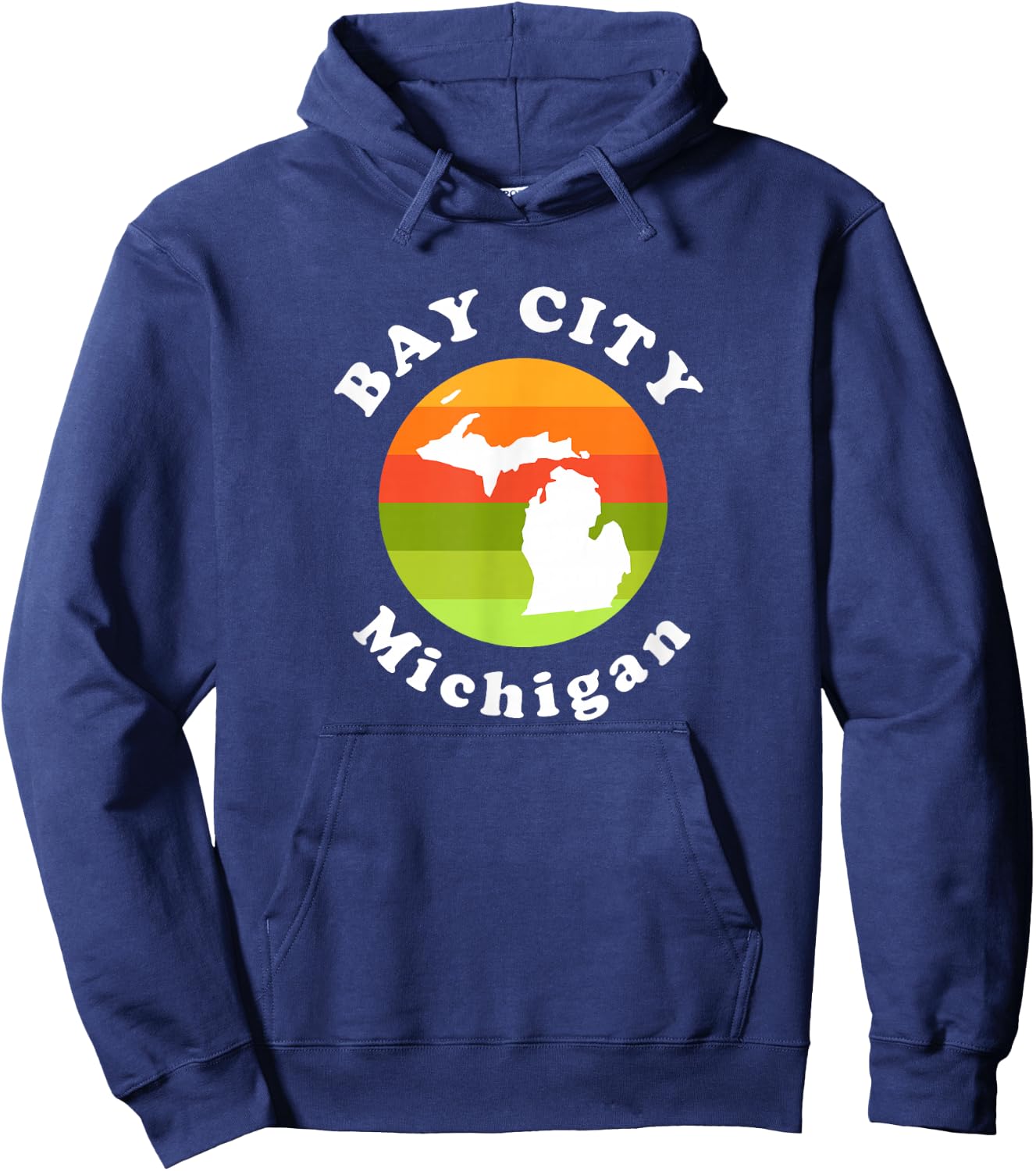Bay City Michigan Outdoors Sunrise MI Vacation Hoodie - Hoodie | Navy