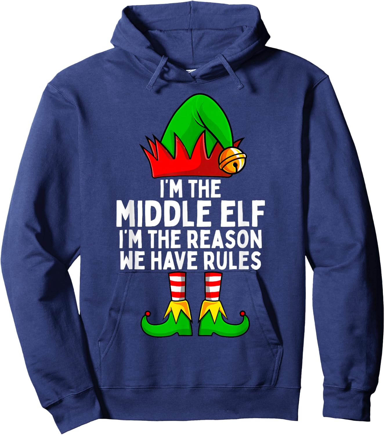 I'm The Middle Elf Matching Family Christmas Hoodie - Hoodie | Navy
