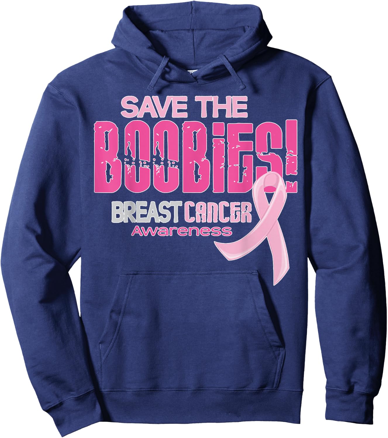 Save the boobies breast cancer awareness Hoodie - Hoodie | Navy