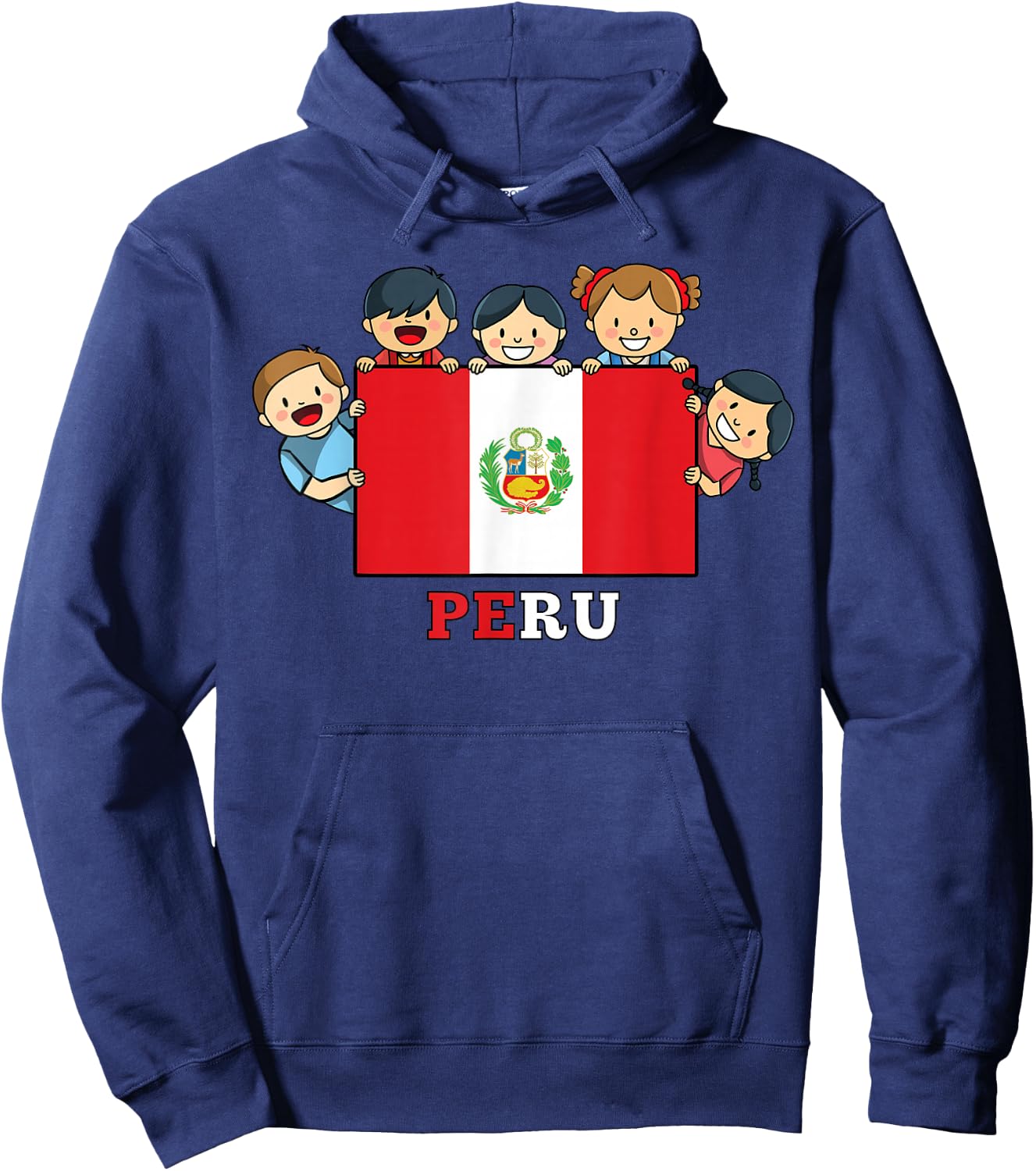 Kids Peru Flag Hispanic Heritage Month Peruvian Hoodie - Hoodie | Navy