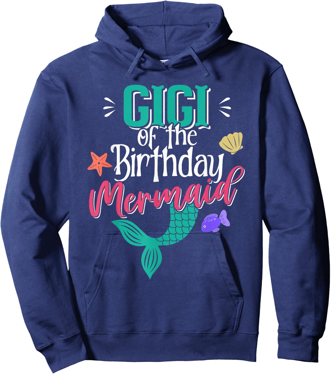 Gigi Of The Birthday Mermaid Matching Family Hoodie - Hoodie | Navy