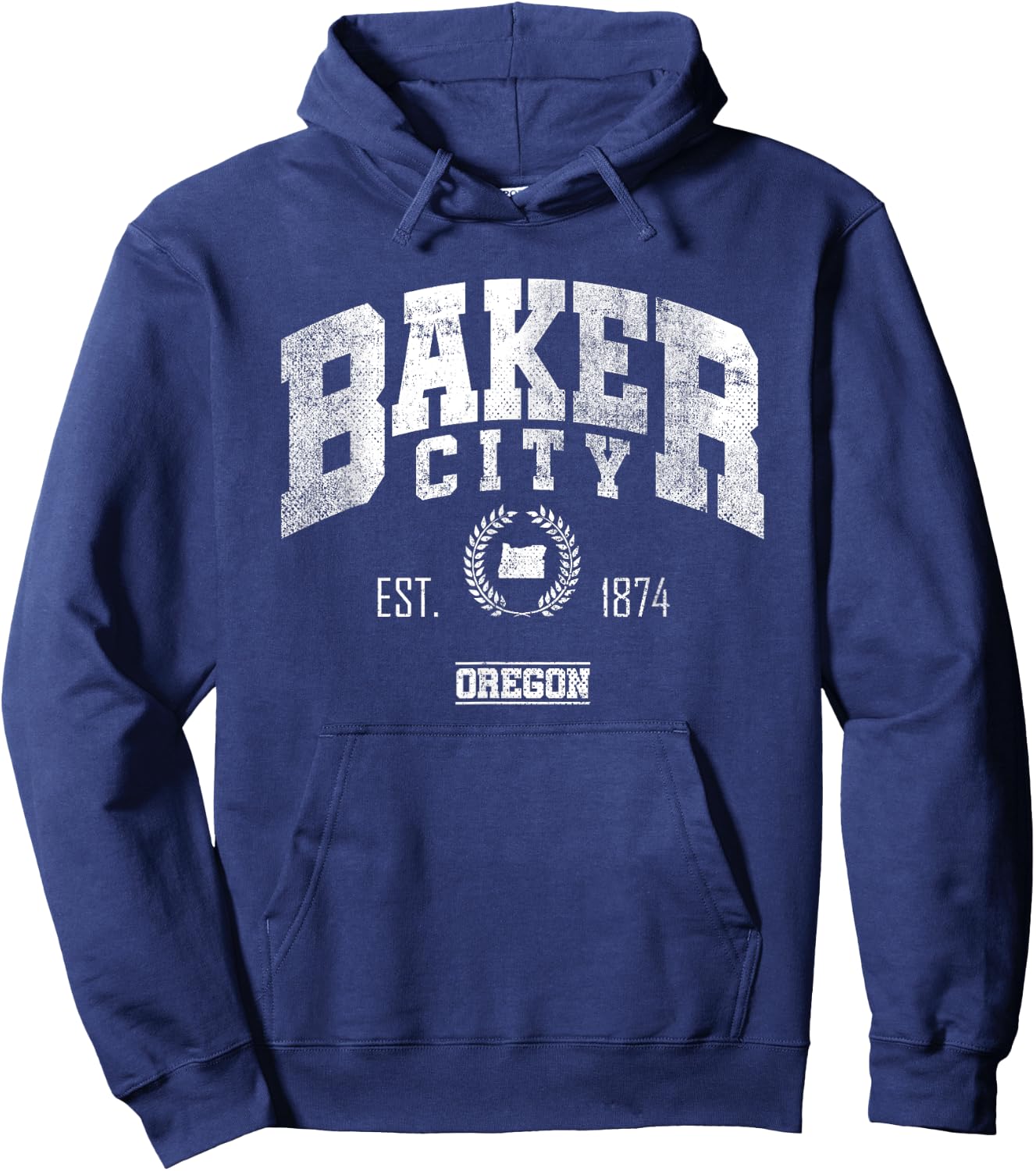 Baker City OR | Oregon | Vintage Throwback Hoodie - Hoodie | Navy