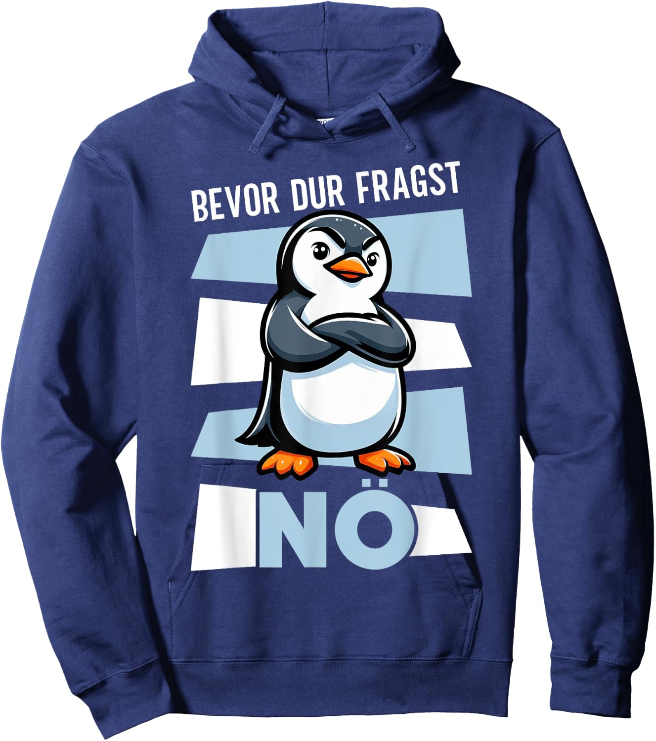 Lustige und Sarkastische Sprüche für Tierliebhaber Bevor Du Fragst Nein Witziger Pinguin Spruch Lustig Penguin Schwarz Erwachsene Small Hoodie - Hoodie | Navy
