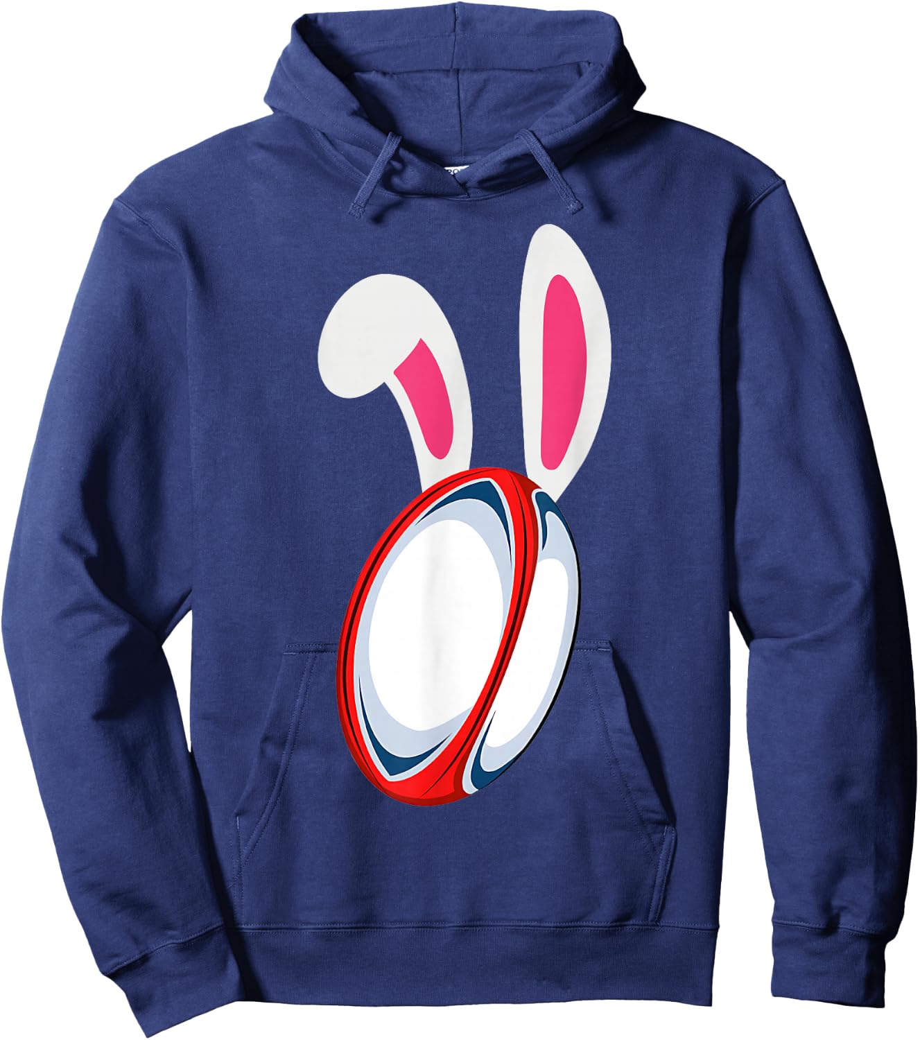 Bunny Easter Ears Rugby Player Hoodie - Hoodie | Navy