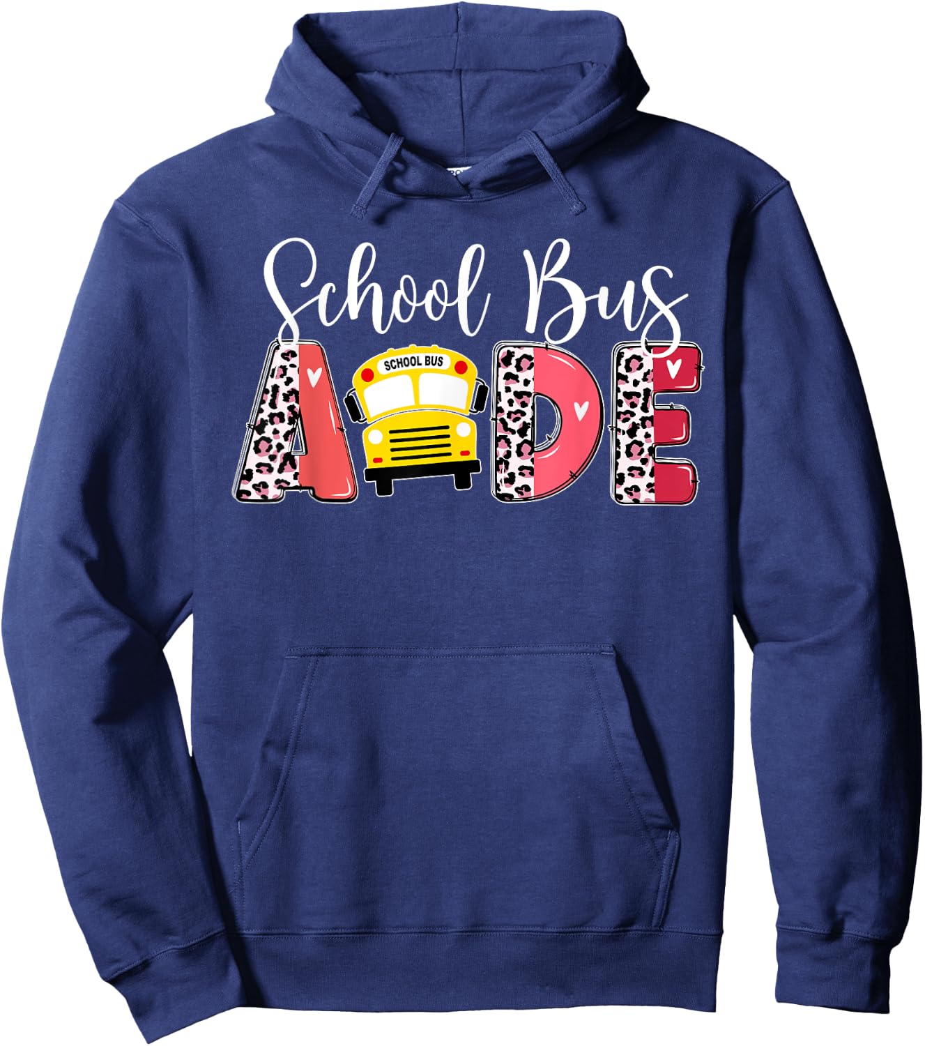 School Bus Aide Leopard Bus Aide Hoodie - Hoodie | Navy
