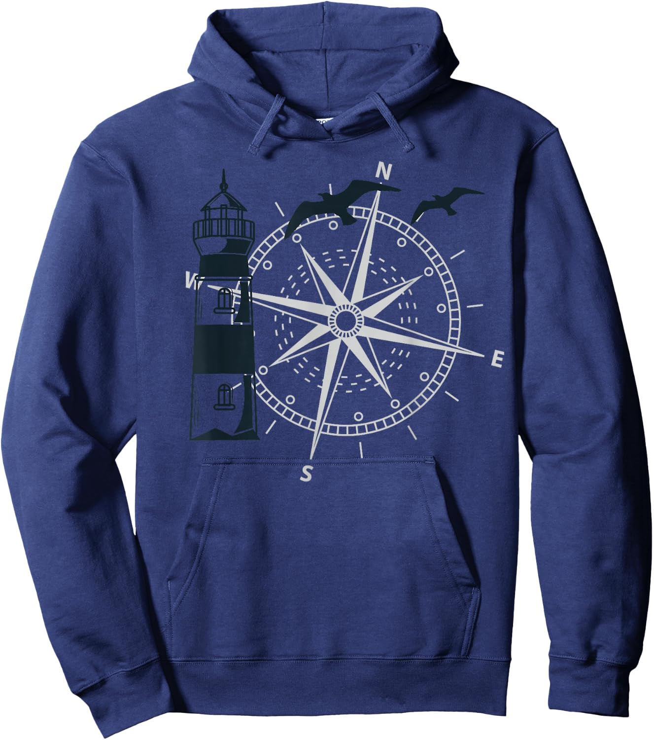 Segeln Kompass Windrose Leuchtturm Hoodie - Hoodie | Navy