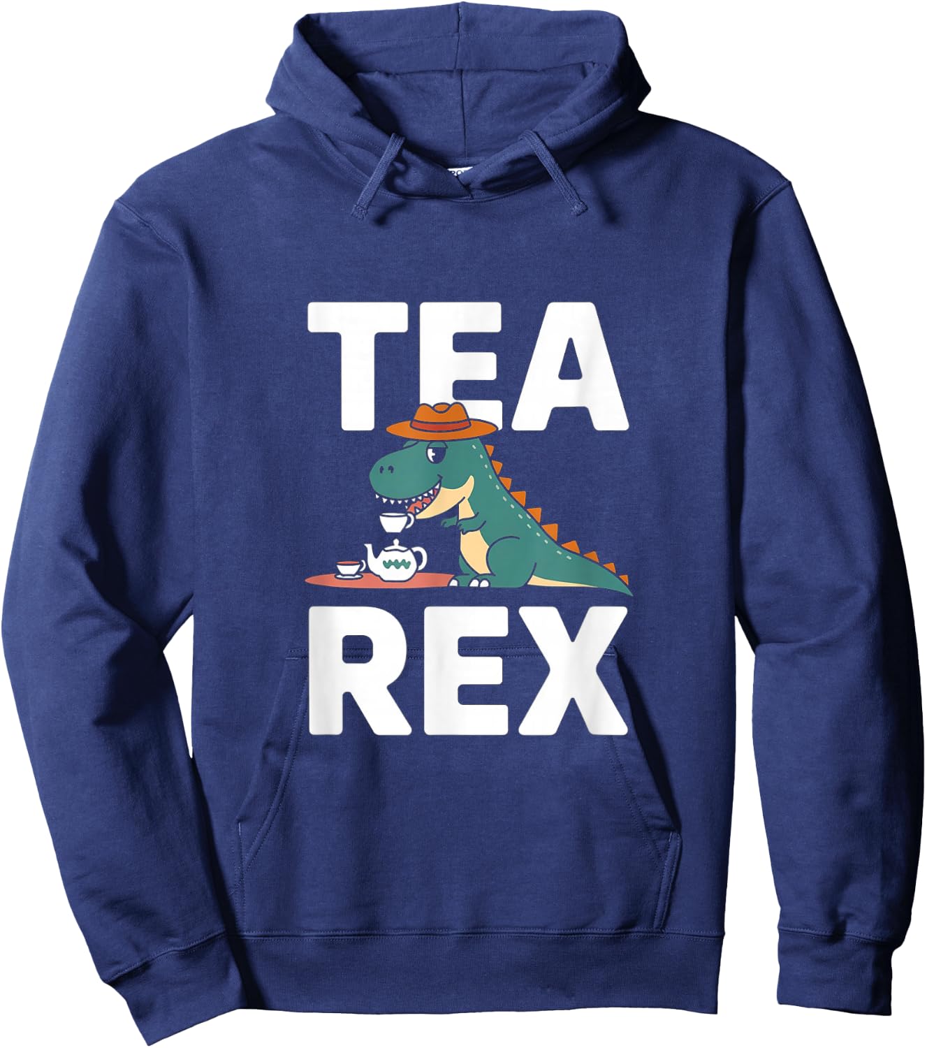 Tea-Rex - Cute Dinosaur Tea Pun Hoodie - Hoodie | Navy