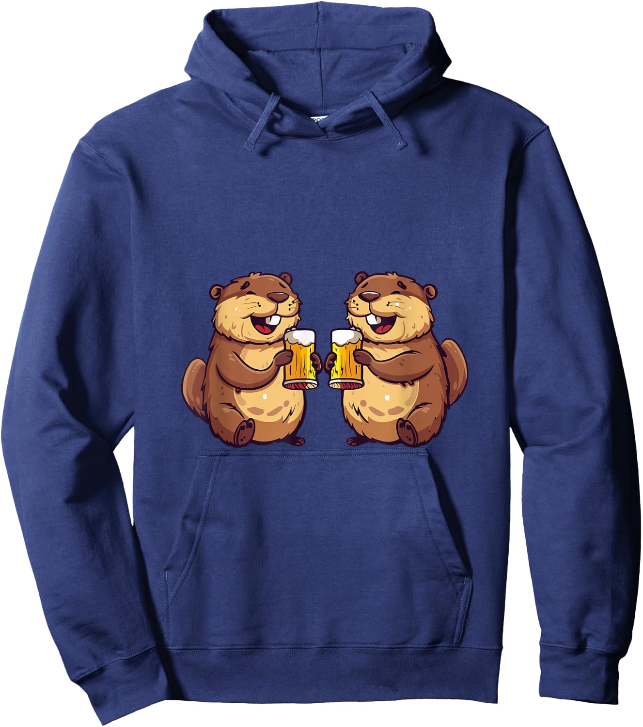Drinking Beaver With Beer | Birthday Party Hoodie - Hoodie | Navy