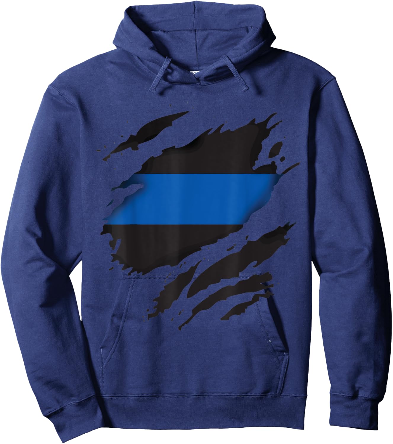 Thin Blue Line LEO Police Support Superhelden Hoodie - Hoodie | Navy