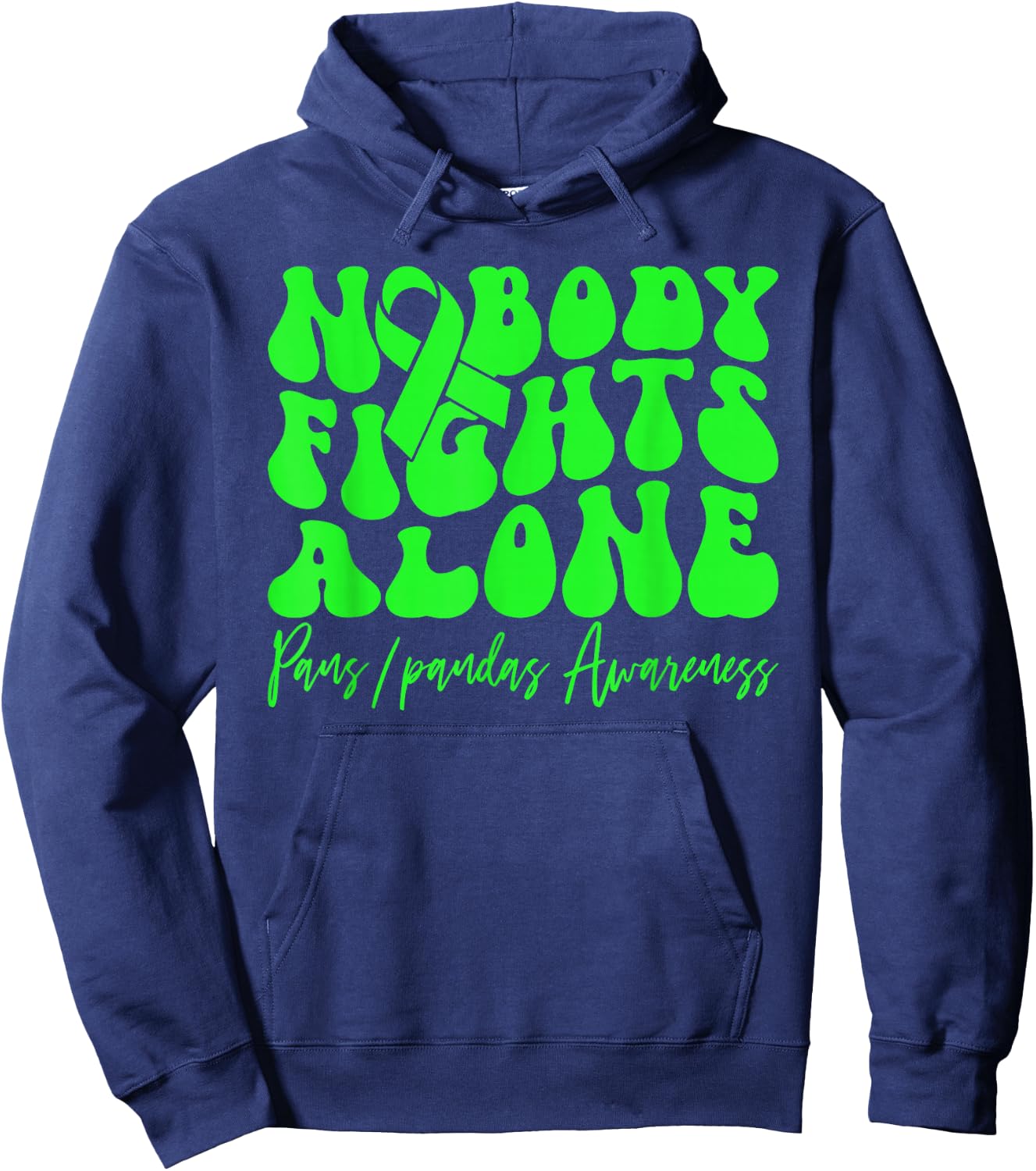 PANS-PANDAS Awareness Nobody Fights Alone Hoodie - Hoodie | Navy