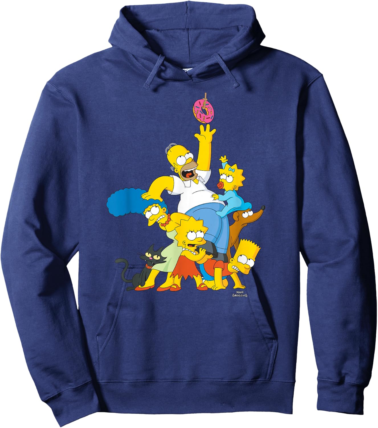 The Simpsons Family Donut Reach , black Hoodie - Hoodie | Navy