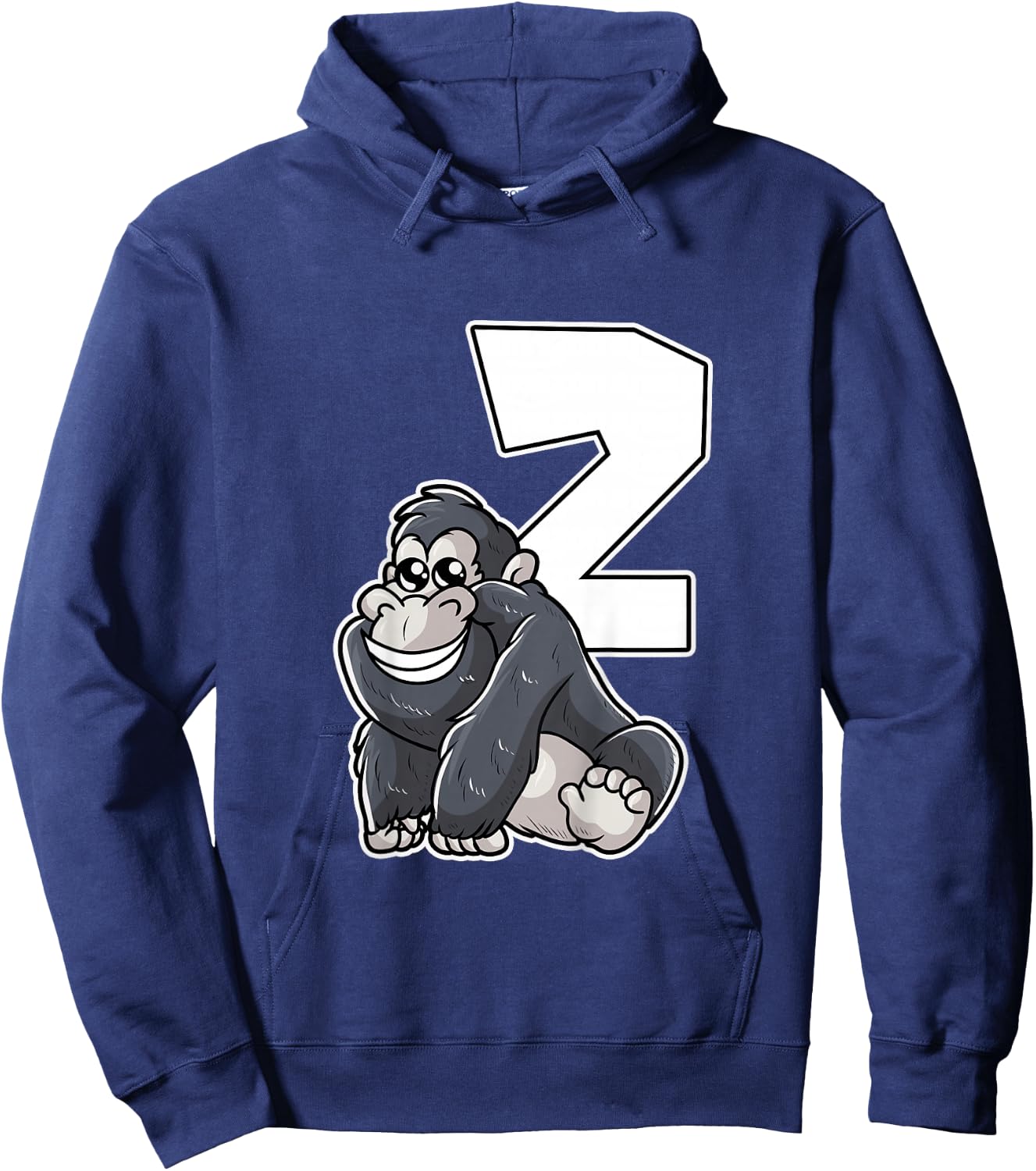 2nd Birthday Monkey 2 Year Old Gorilla Hoodie - Hoodie | Navy