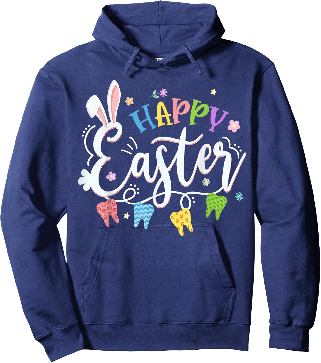Happy Easter Dentist Bunny Teeth Dental Hygiene Hoodie - Hoodie | Navy
