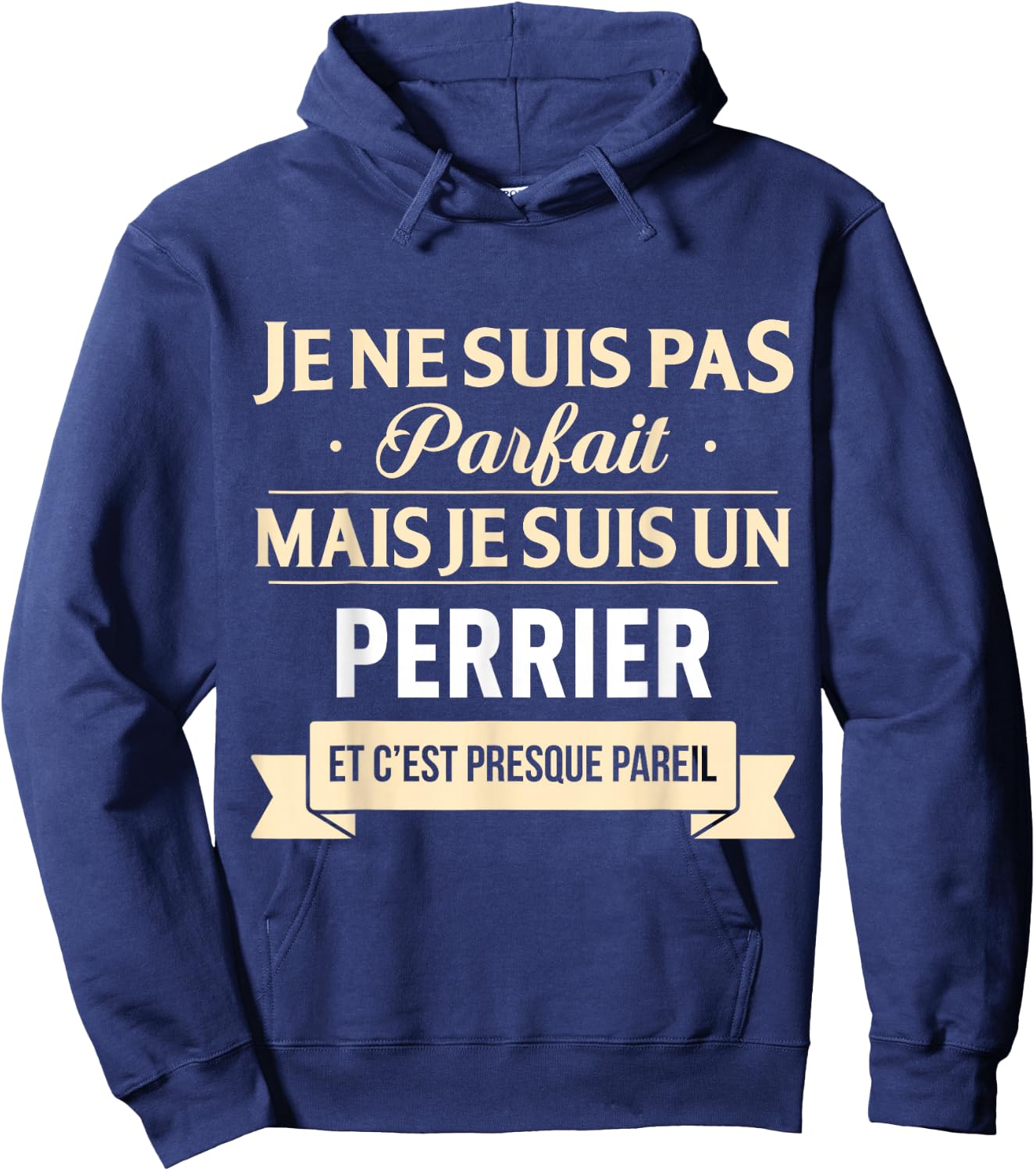 Gift Humor Perrier Last Name , Black, S Hoodie - Hoodie | Navy