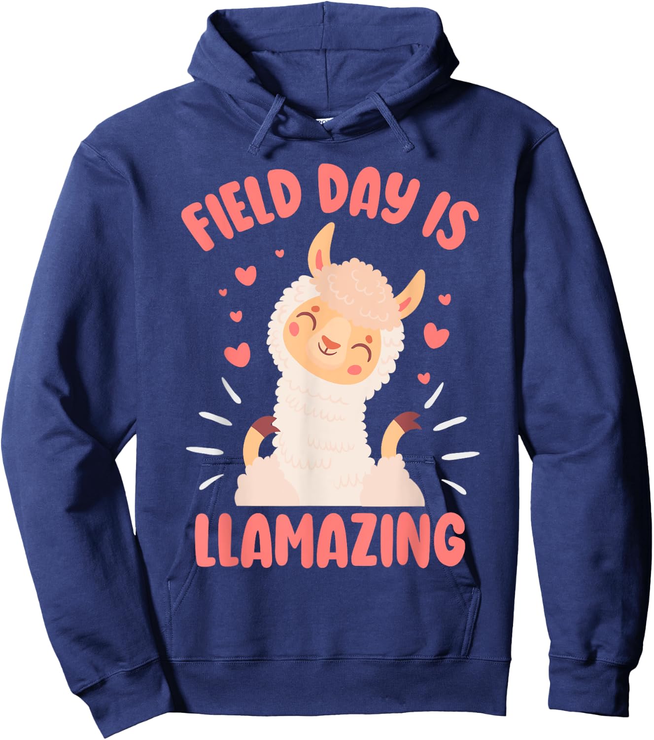 Llama Field Day Teacher Kids Alpaca Hoodie - Hoodie | Navy