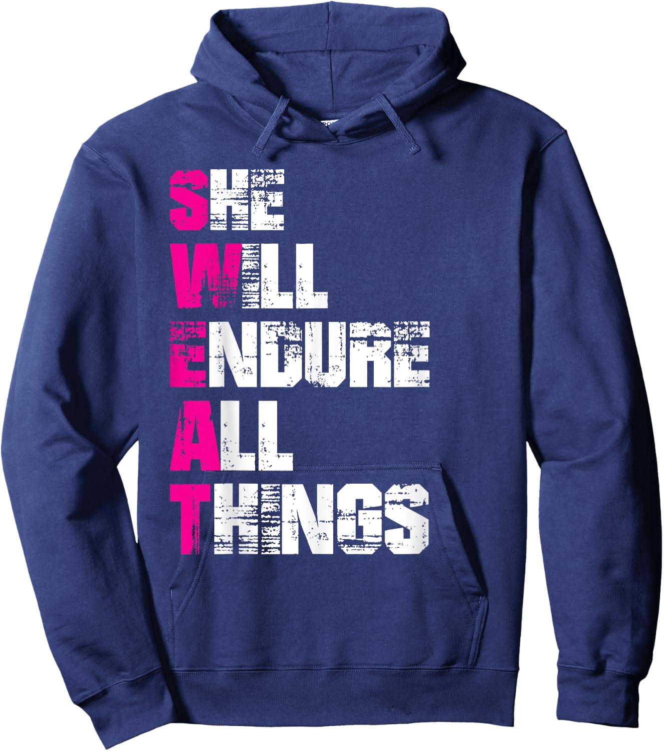 She Will Endure All Things - Motivational Hoodie - Hoodie | Navy