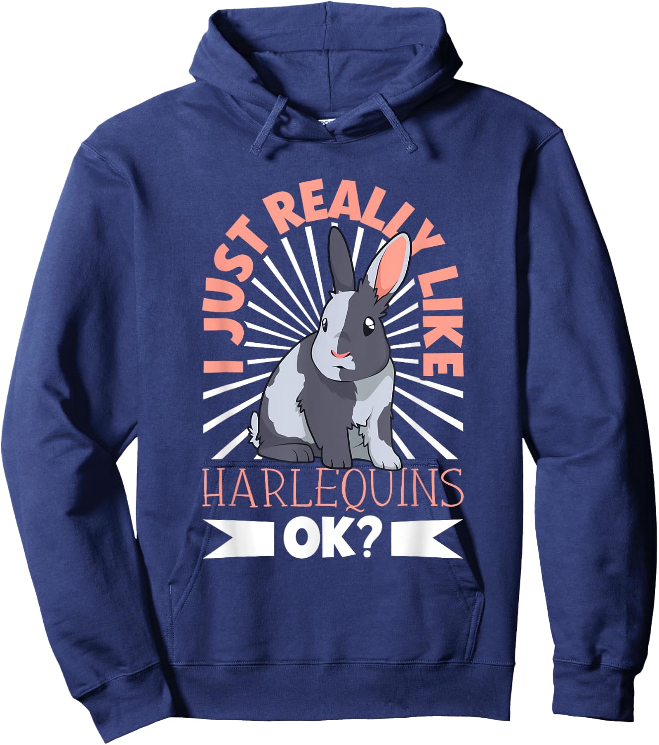I just really like my Harlequin Rabbit Hoodie - Hoodie | Navy