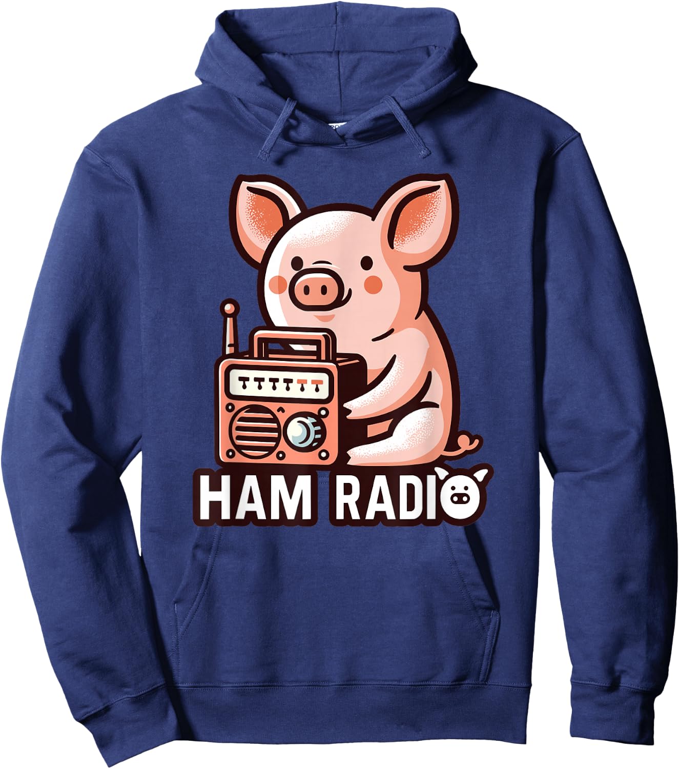 Ham Radio Pig Lover Geek CW Operator Hoodie - Hoodie | Navy