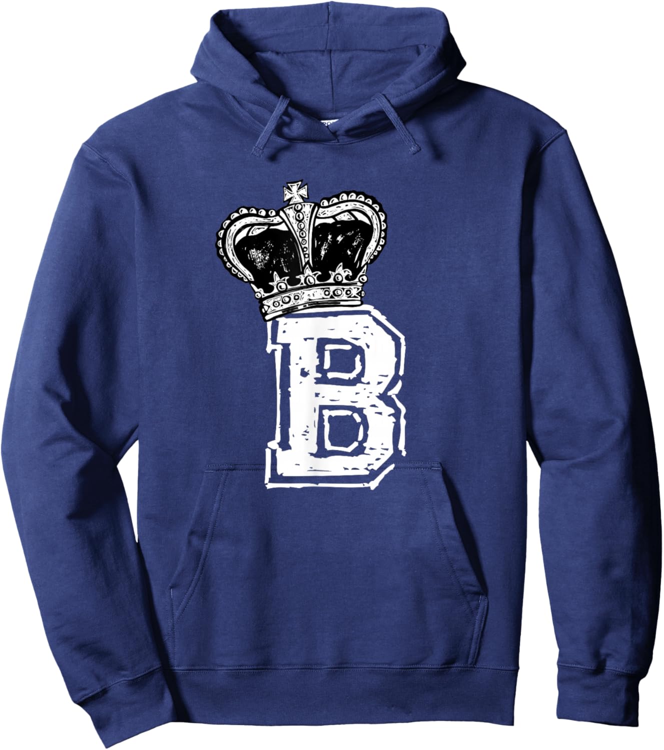 Queen B - Letter B and Crown (Bee) Hoodie - Hoodie | Navy