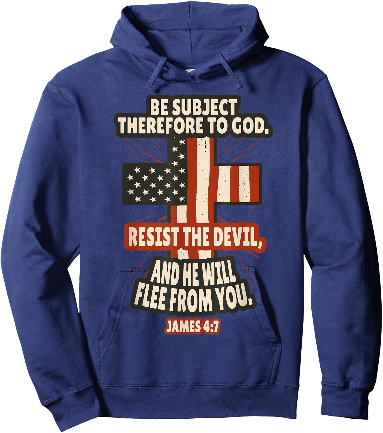 James 4:7 Bible Verses Scripture Hoodie - Hoodie | Navy