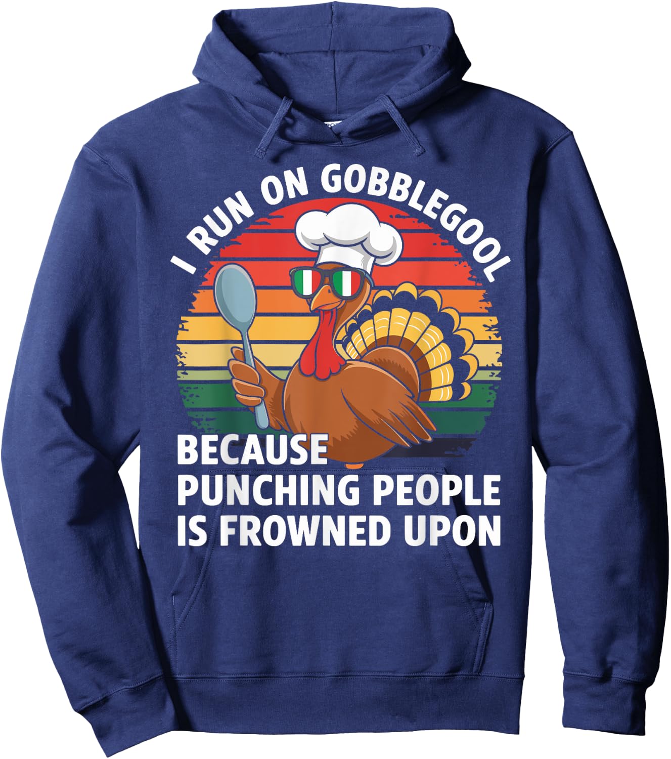 Turkey Day Thanksgiving Day Gobblegool Hoodie - Hoodie | Navy