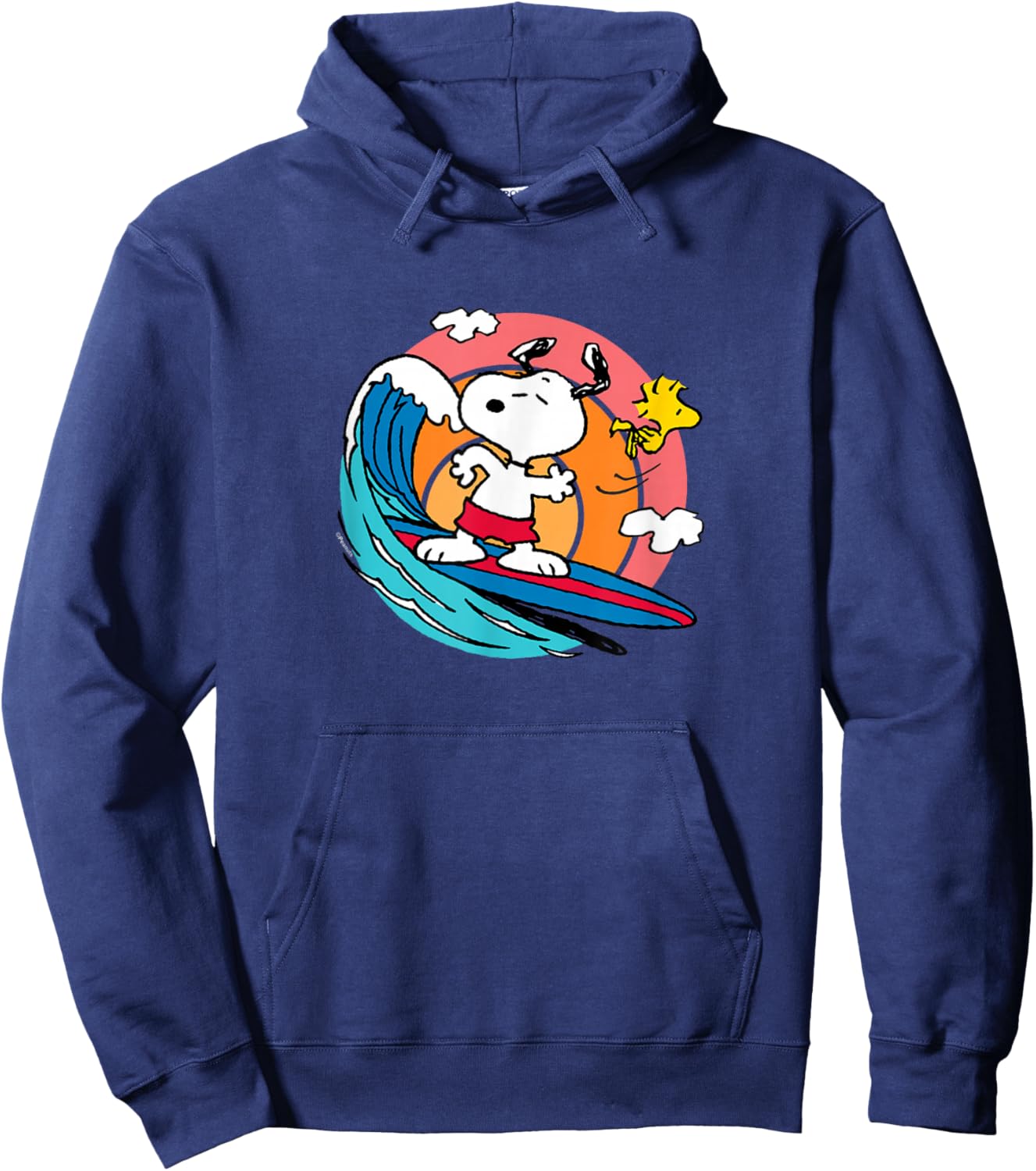 Peanuts - Snoopy Woodstock Surf , blue Hoodie - Hoodie | Navy
