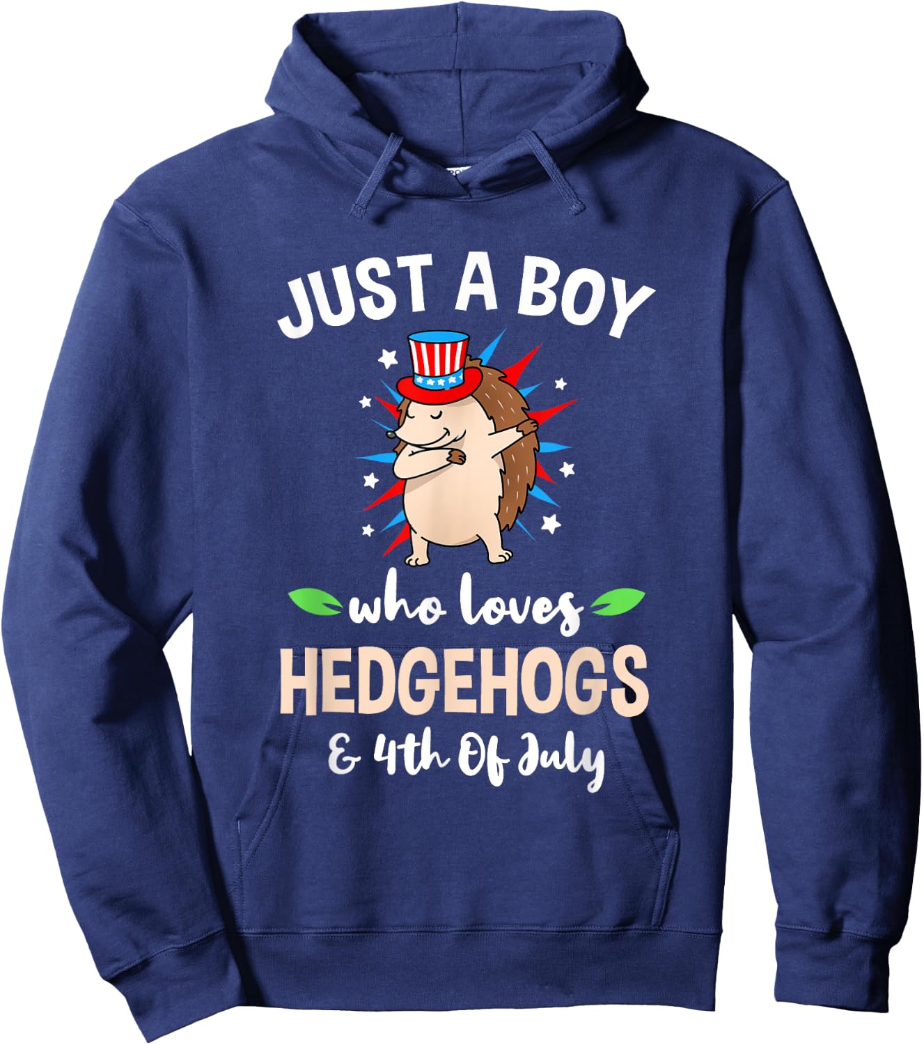 Just A Boy Who Loves Hedgehogs And 4th Of July Hoodie - Hoodie | Navy